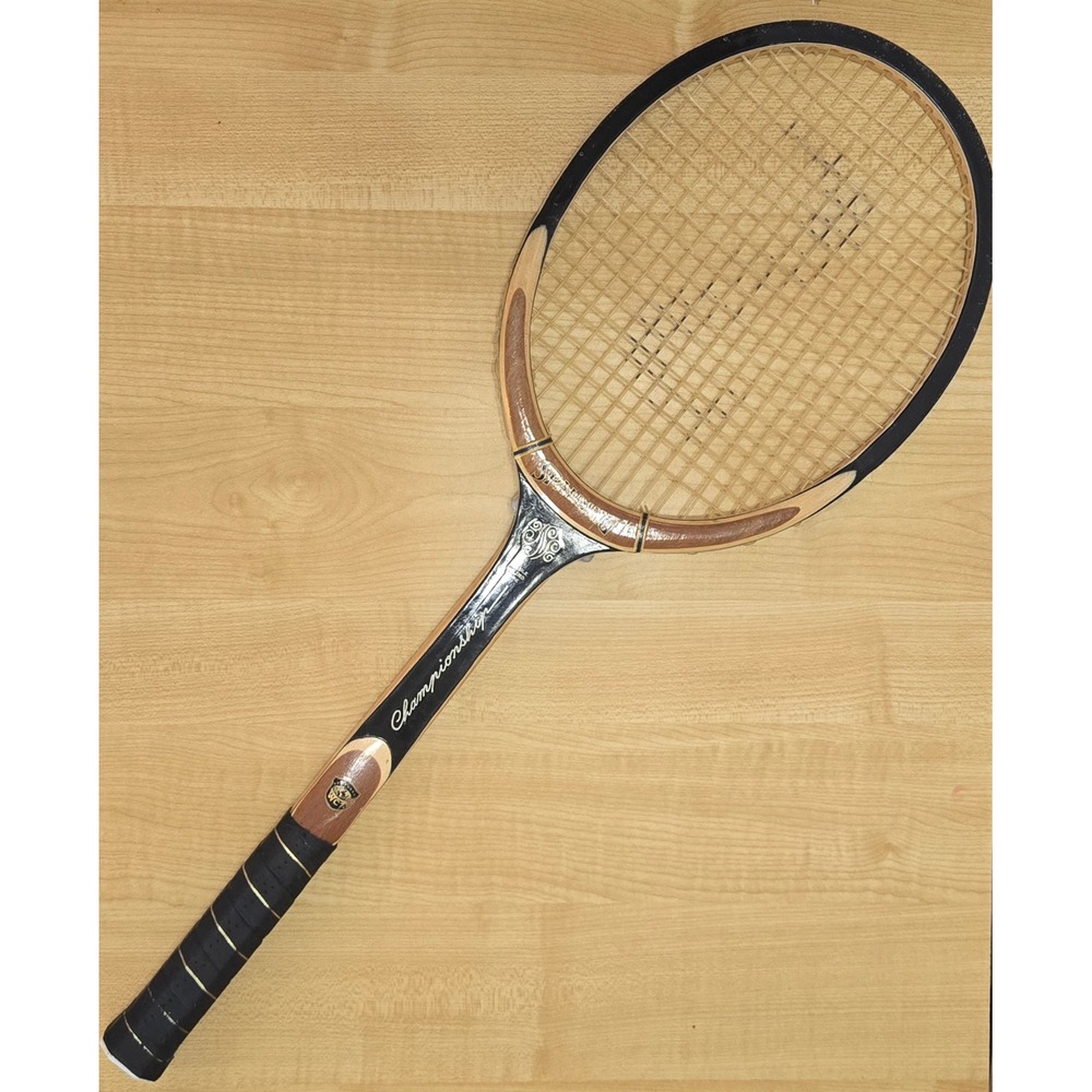 Spalding Championship WCT Vintage Wood Tennis Racquet Double Welded Fiber Black